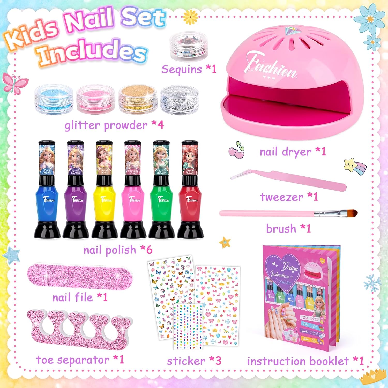 Thumbnail 6 de Kids Nail Polish Set for Ages 5โ12, Peel-Off 1๐