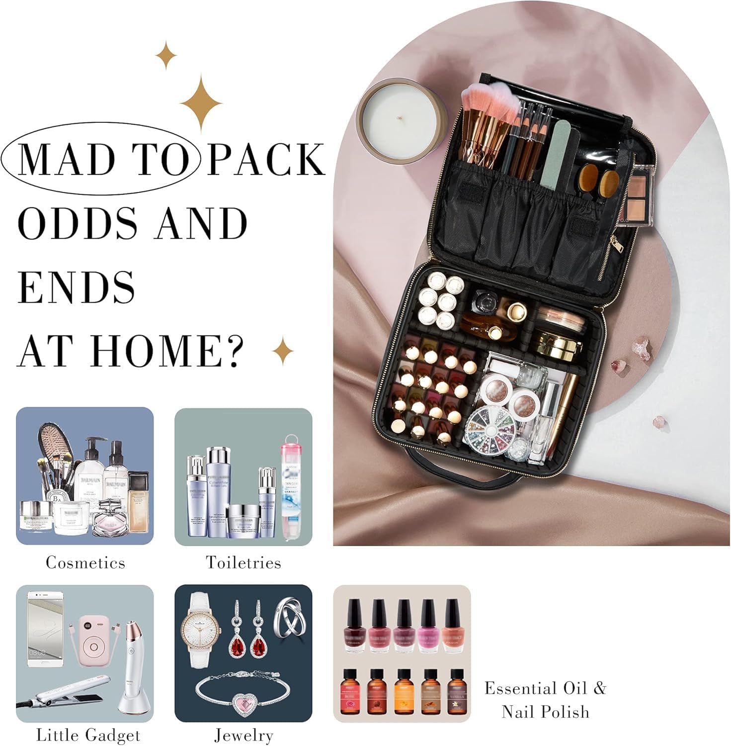 Thumbnail 6 de Joligrace Oxford Makeup Bag with Adjustable Compartment (Oxford fabric cosmetic organiser)