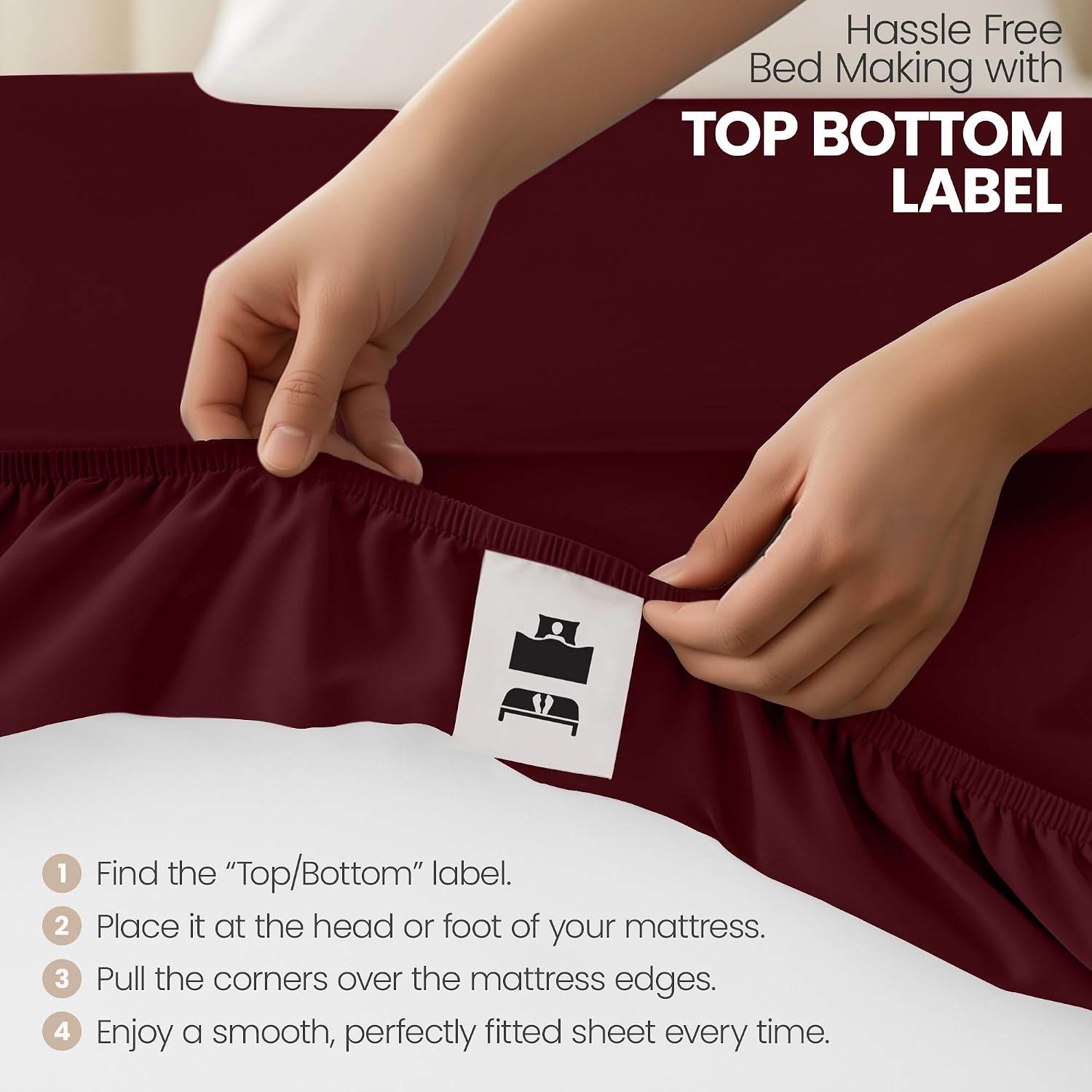 Thumbnail 5 de Utopia Bedding Fitted Sheet Single 14 inch, Burgundy