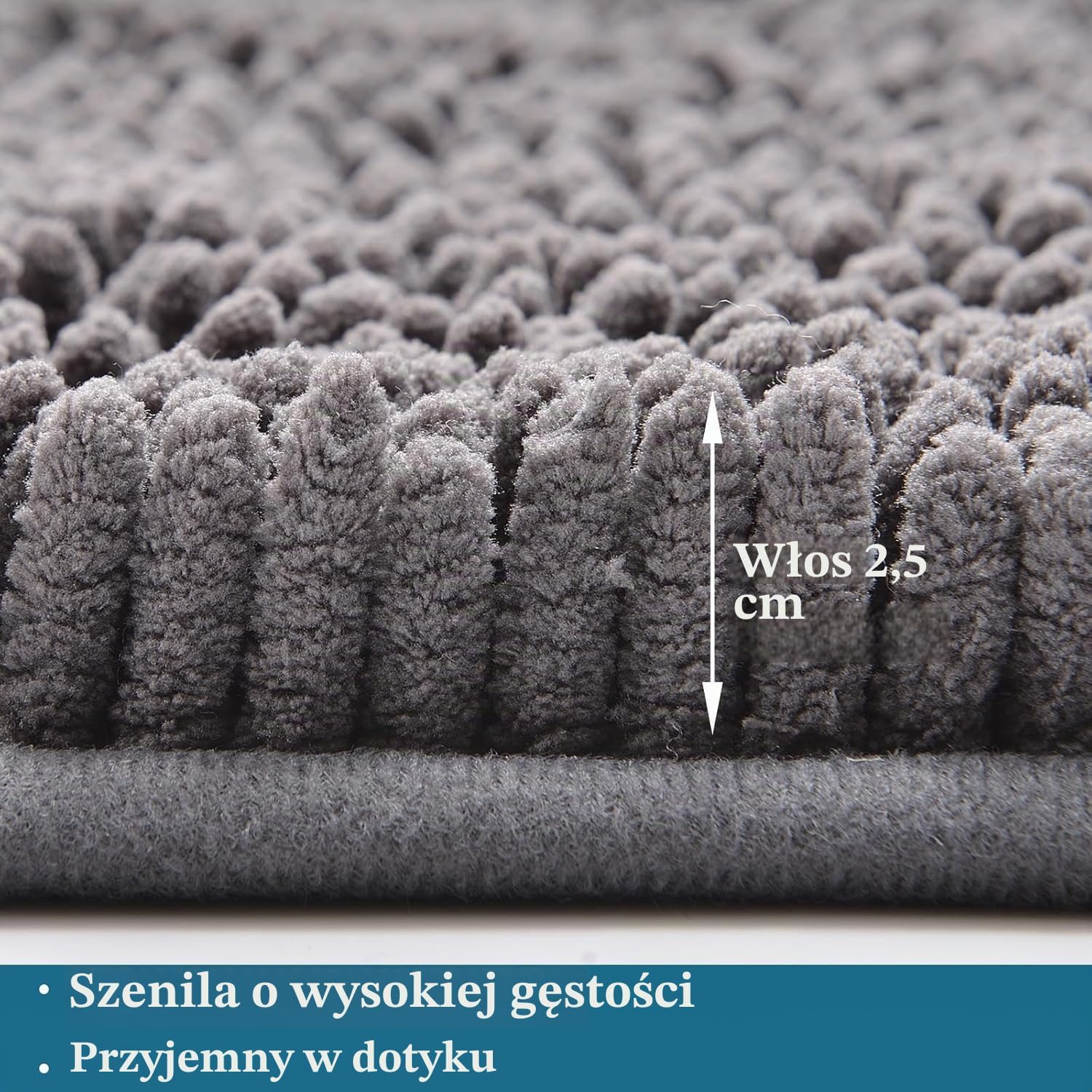 Thumbnail 6 de COMPOLICY Badematte Set 3 teilig Dunkelgrau – 3 dywaniki chenille
