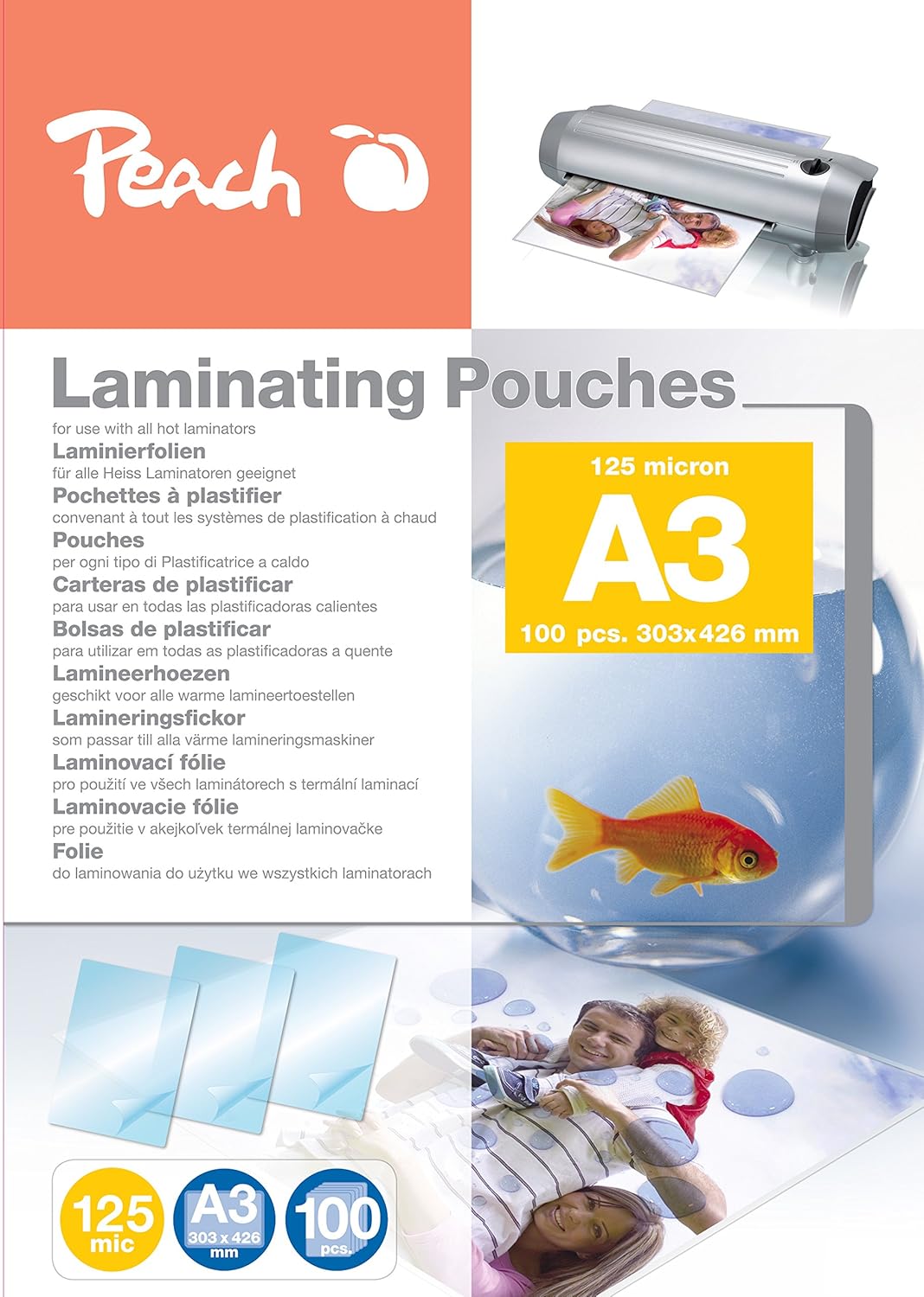 Thumbnail 5 de Peach Laminierfolien A4 - 80 mic - 100 pouches - matt - beschreibbar - Premiumqualität für beste Laminierergebnisse - kompatibel mit Geräten aller Markenhersteller - S-PP580-22
Peach Laminierfolien A4 - 80 mic - 100 pouches - m…