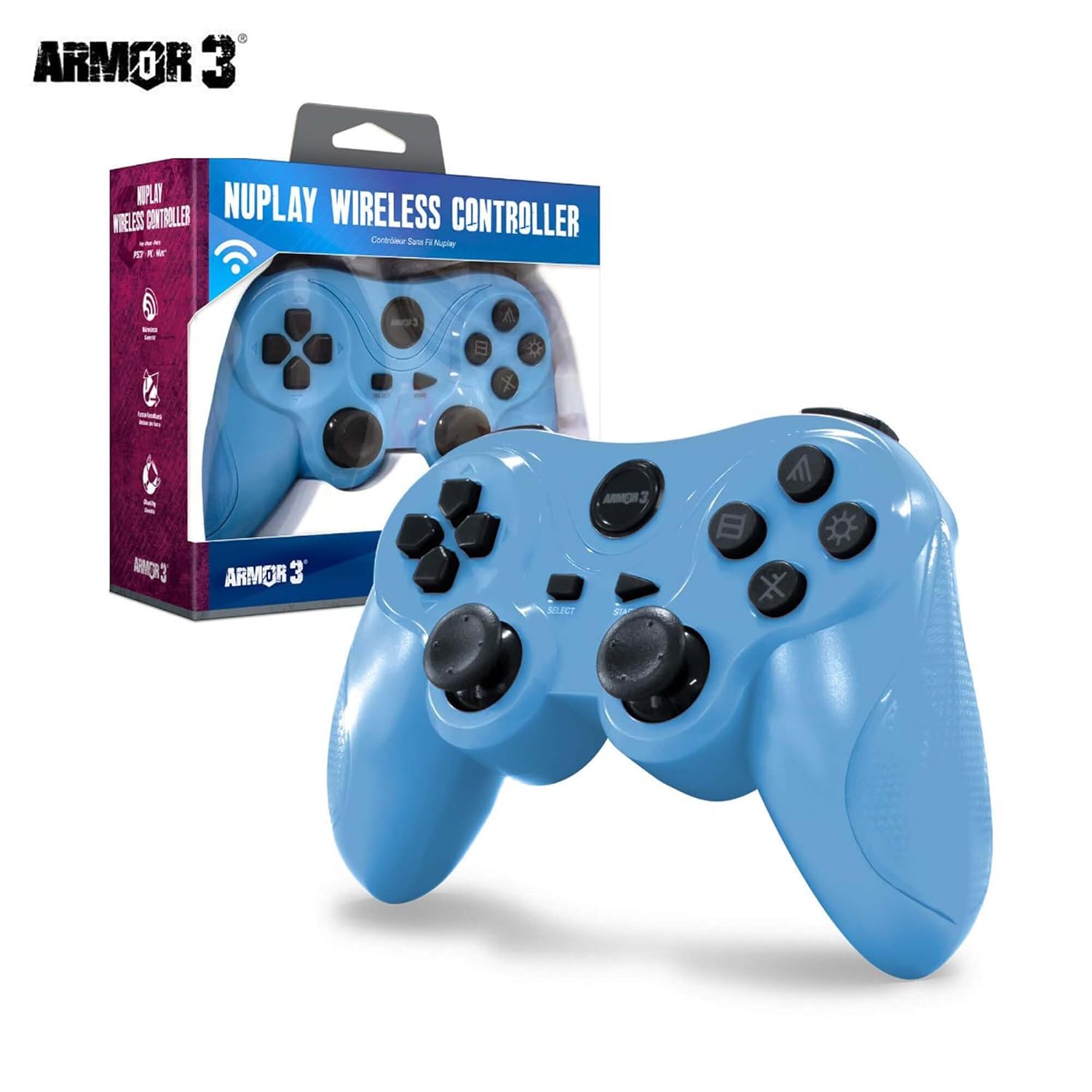 Detalle de Armor3 Nuplay Wireless Game Controller for PS3 — Pink