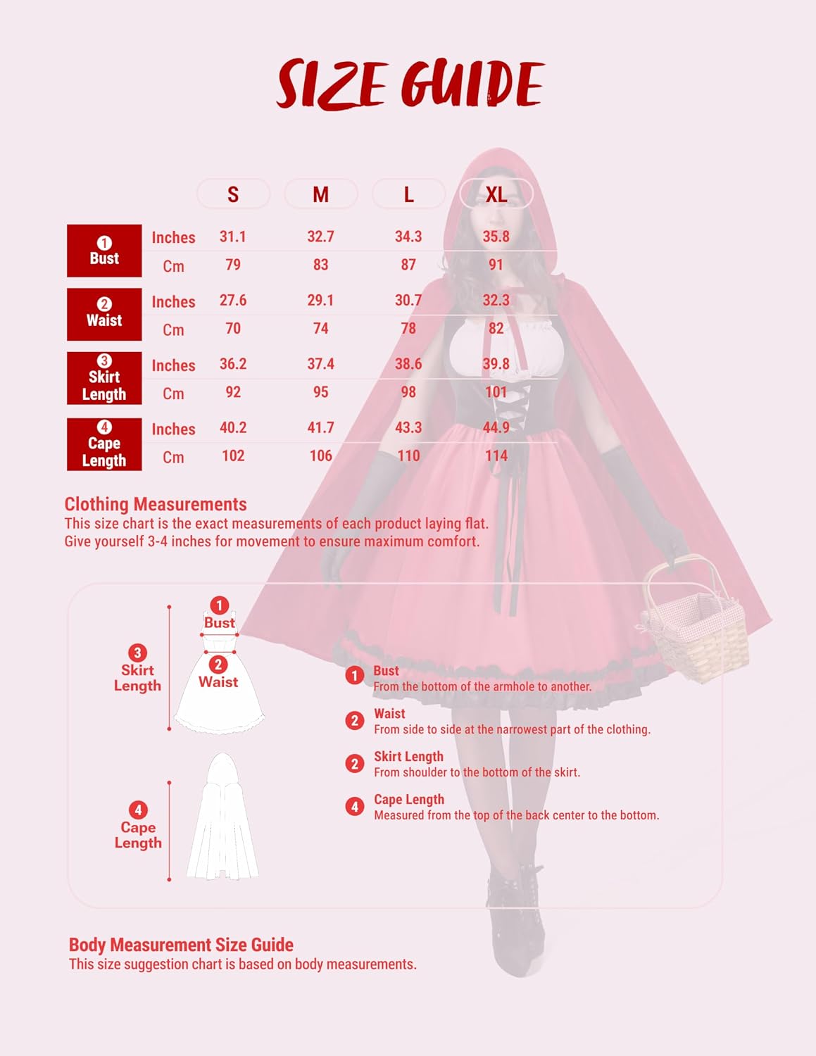 Detalle 2 de Spooktacular Creations Red Riding Hood Costume, Polyester