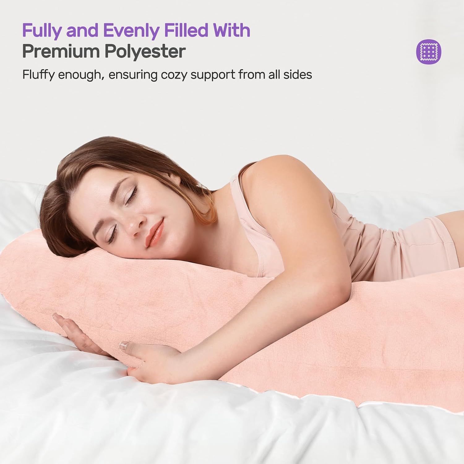 Detalle 1 de Nuliie NEMM002AA U-Shaped Pregnancy Pillow with Washable Velvet Cover