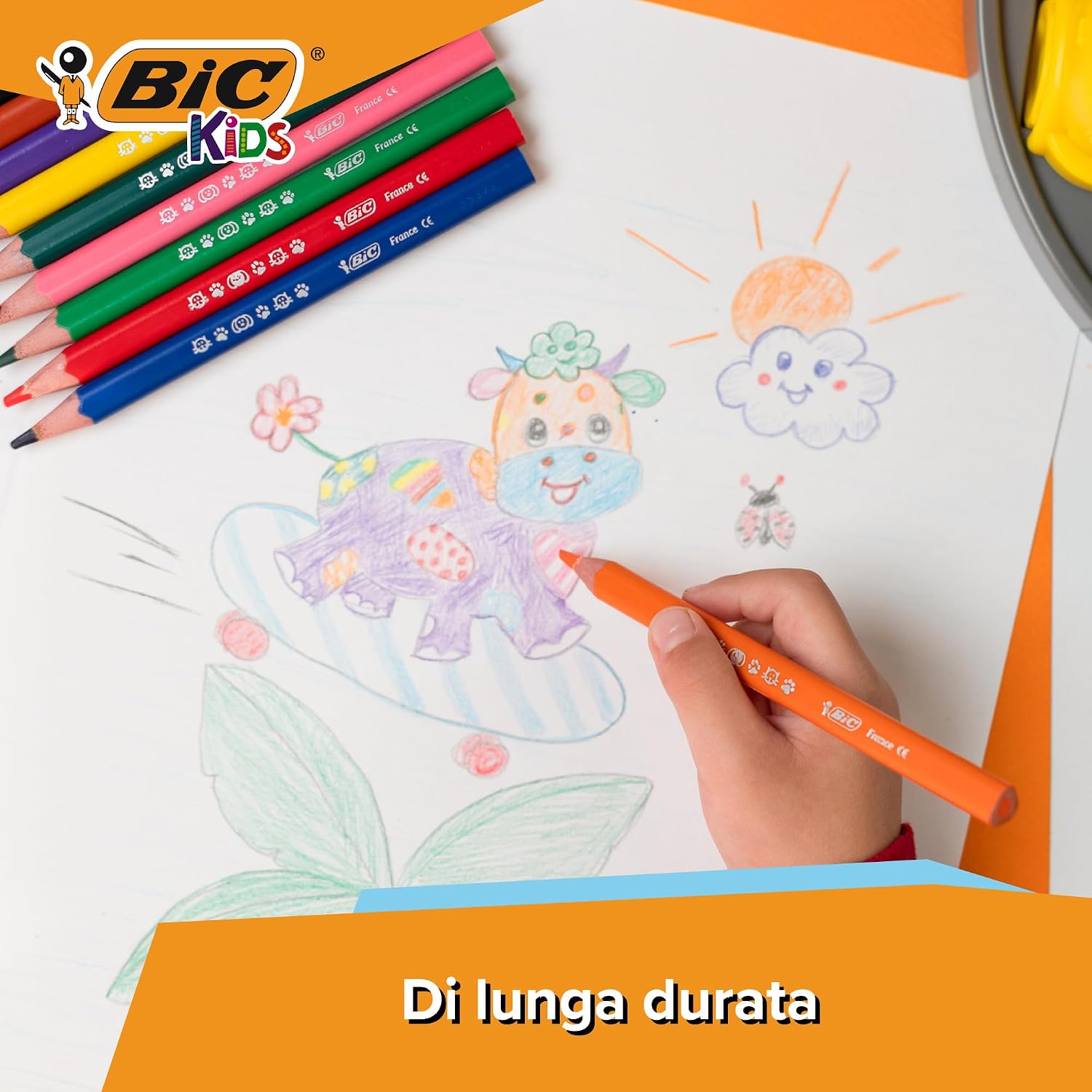 Detalle 1 de BIC Kids Set Colori per Bambini - 36 pezzi: 12 matite colorate, 12 pennarelli lavabili e 12 pastelli a cera
