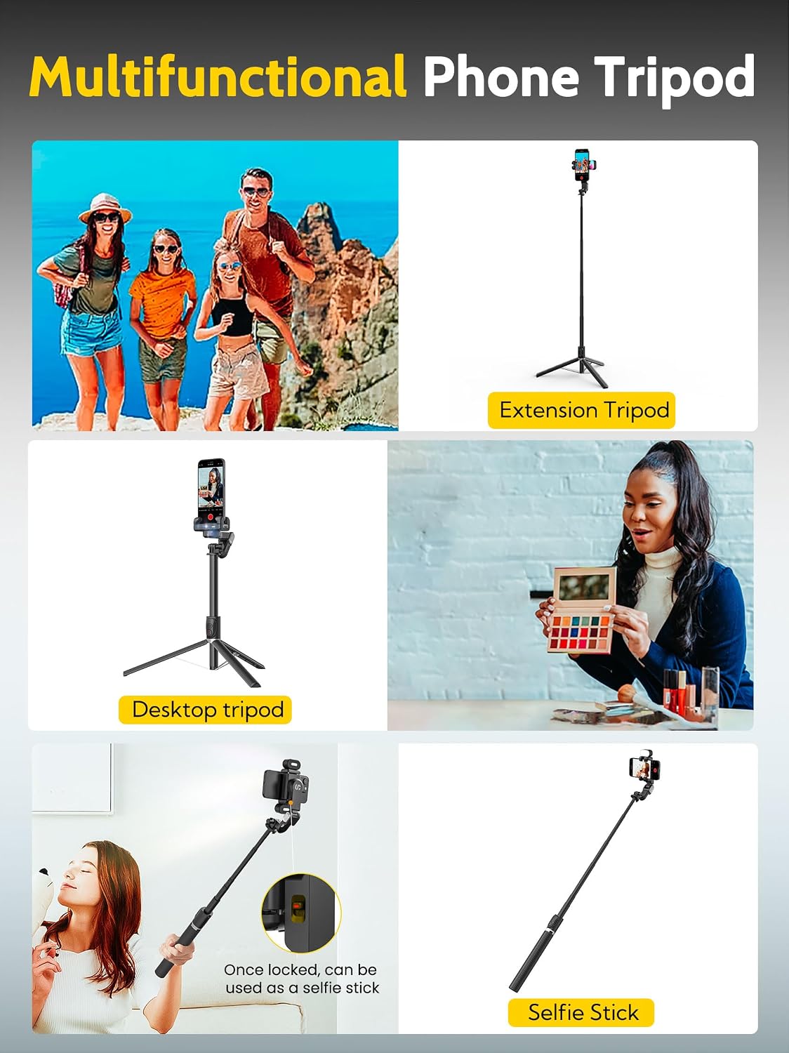 Thumbnail 6 de AOCHUAN Auto Face Tracking Tripod M2Pro Black: 4-in-1 Flexible Phone Studio
