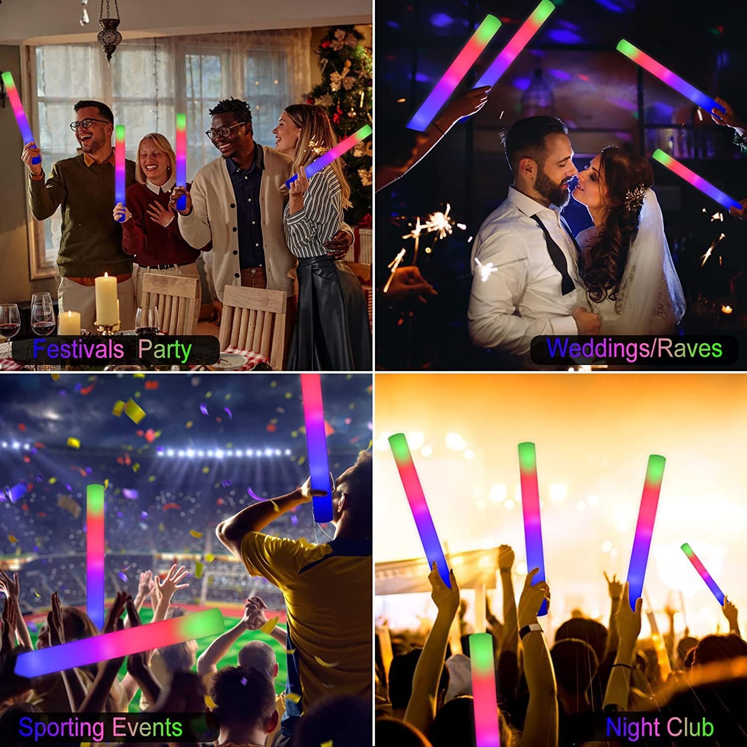 Thumbnail 6 de Easymaidi 56pcs LED foam glow sticks for parties 🎉