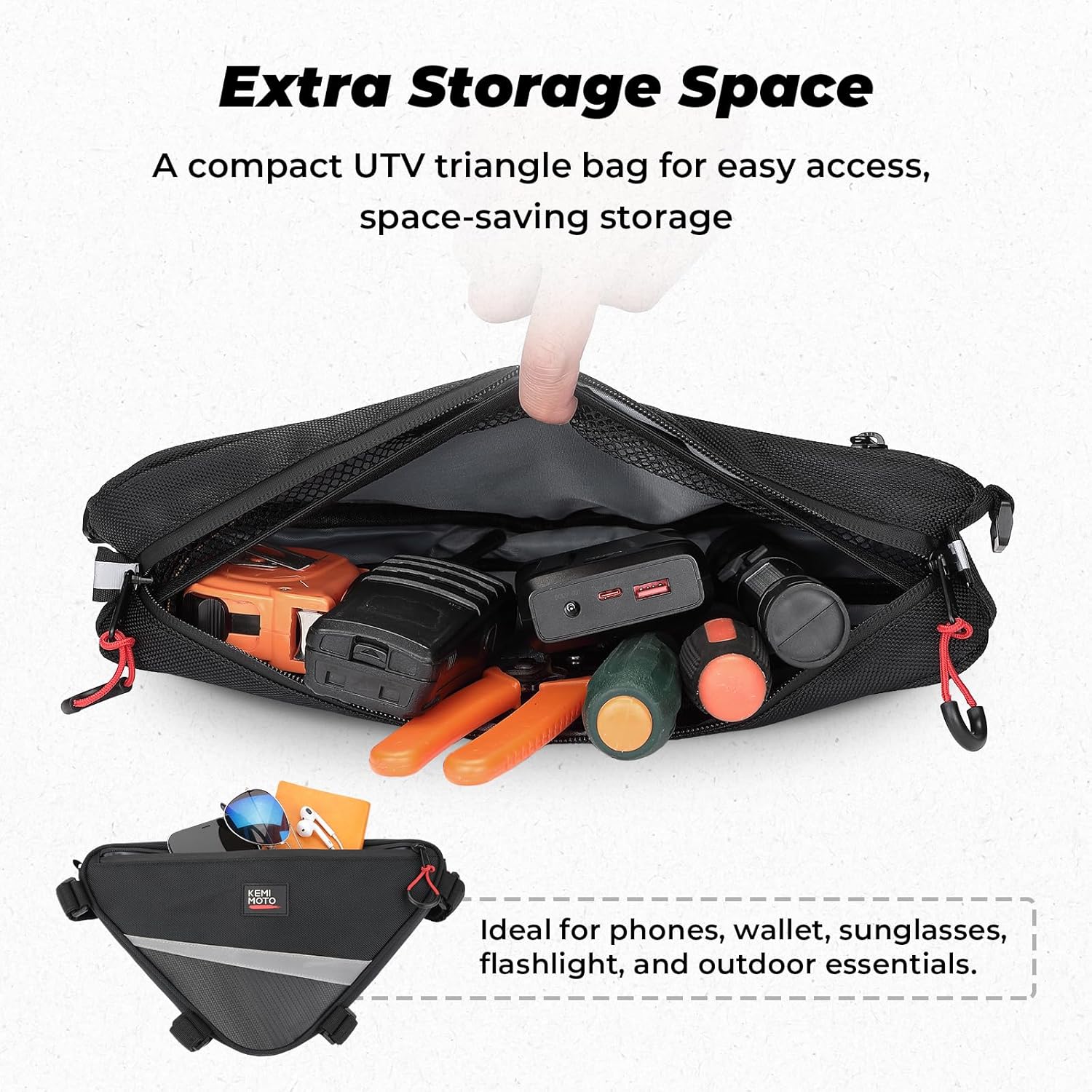 Detalle 2 de KEMIMOTO UTV Storage Bag, 1680D Oxford Cloth