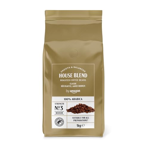 Detalle de By Amazon Café En Grano Natural, 1 kg — 100% Arábica, tueste medio, Rainforest Alliance