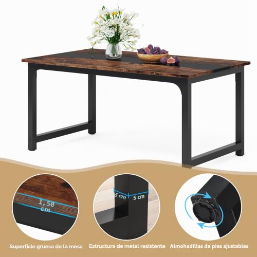 Thumbnail 5 de Tribesigns: Mesa de comedor industrial de 160 x 80 cm para 4–6 personas