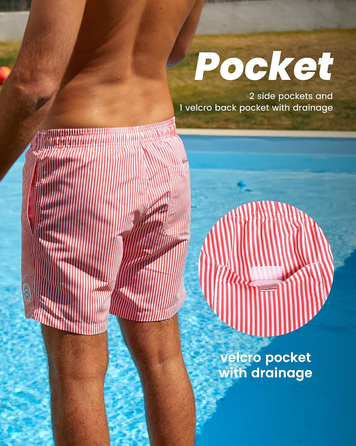 Detalle 1 de Quick-dry swimming trunks with mesh lining