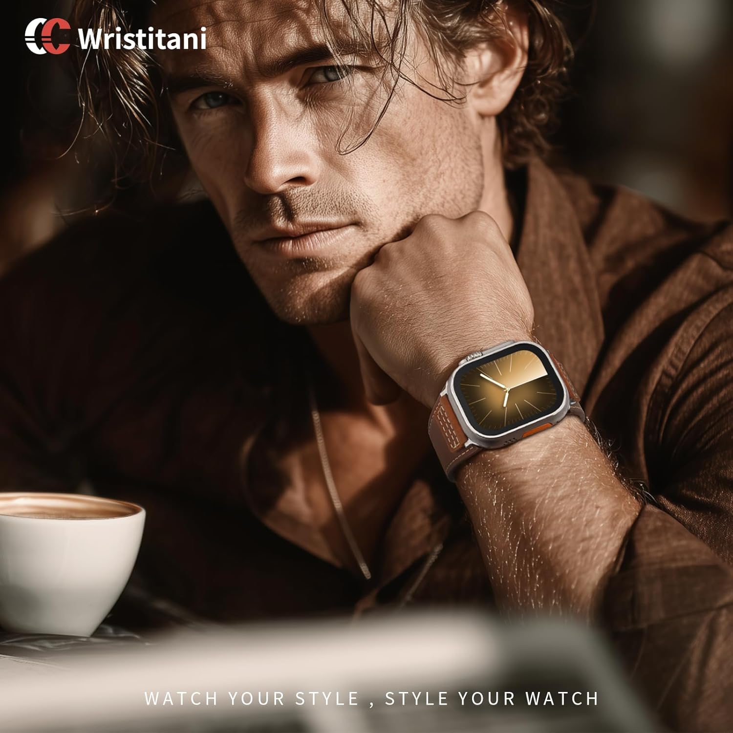 Thumbnail 6 de Wristitani bracelet en cuir Crazy Horse pour Apple Watch (44/45/46/42/49/40/41/38 mm) – série 10 à SE