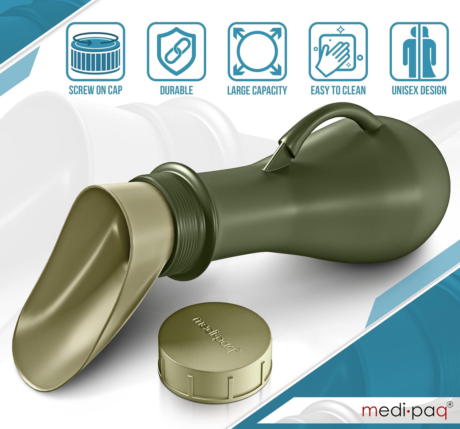 Detalle 2 de Medipaq Portable Urinal 1.2L travel pee bottle 🚰