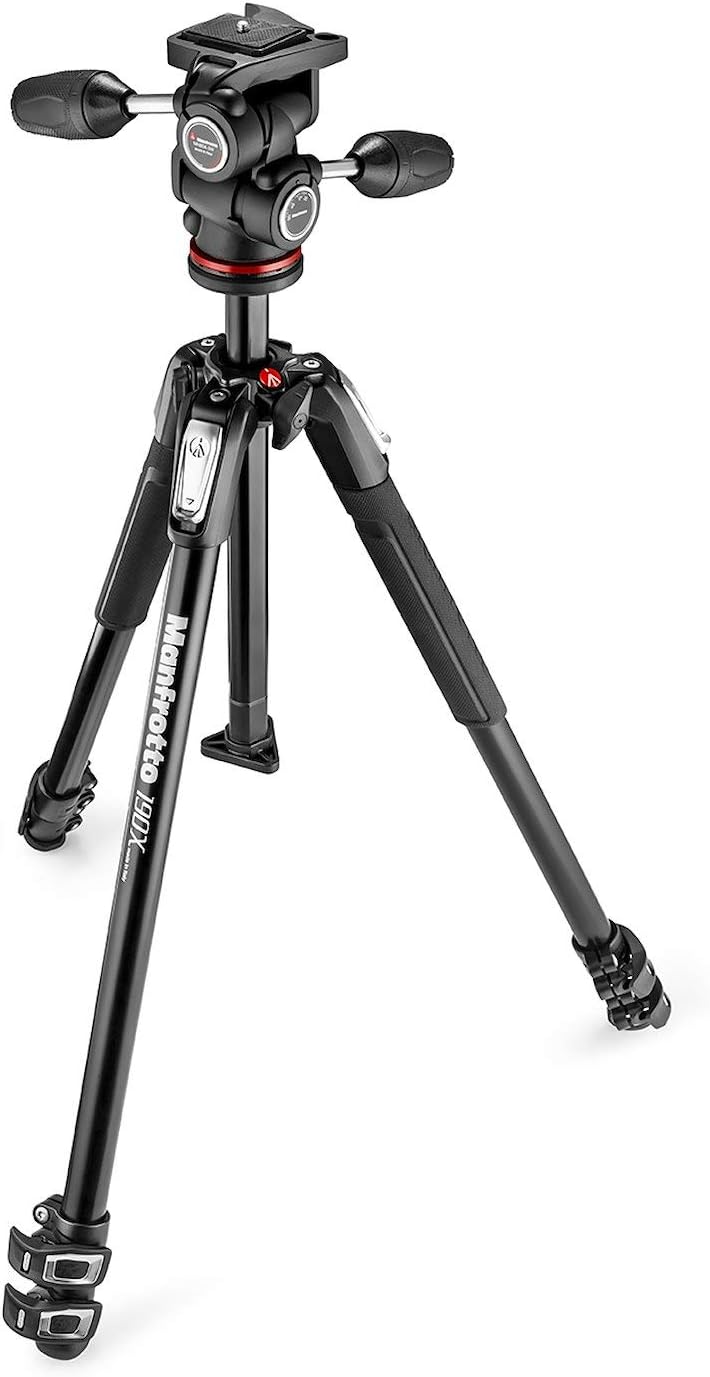 Thumbnail 1 de Manfrotto MK190X3-3W Aluminium-Stativ-Set mit 3-Wege Fluid-Kopf für DSLR & spiegellose Kameras