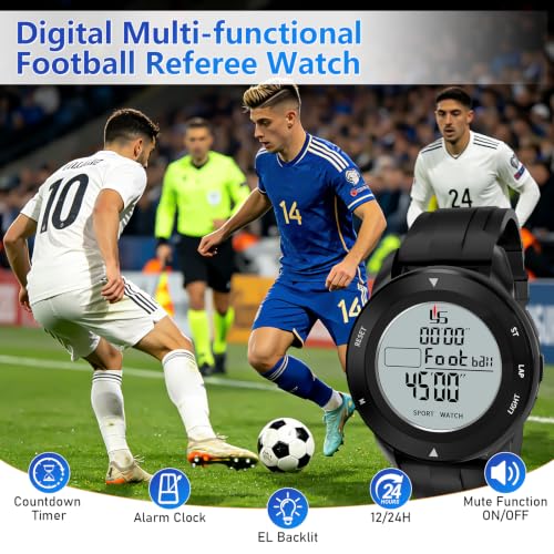 Detalle de PULIVIA Professionelle Stoppuhr 1/1000s, 100 Runden, Fußball-Timer, Metronom, Wecker