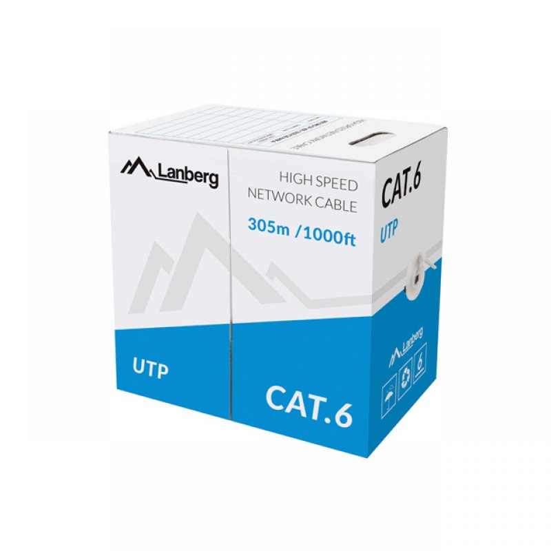 Detalle 2 de Lanberg Bobina Cable de Red RJ45 Cat.5 UTP CCA 305 m gris
