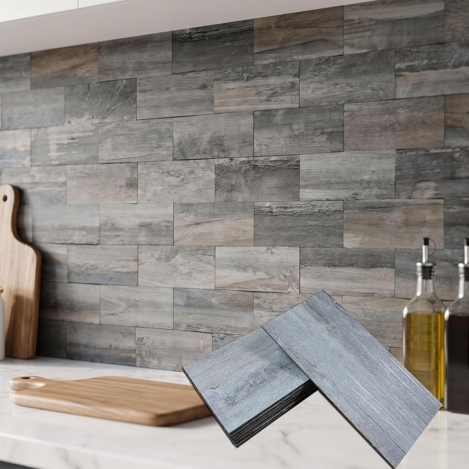 Detalle 2 de XUANINY XY-N75150 Peel-and-Stick Backsplash Tiles, 88-Piece 3 x 6-Inch Set