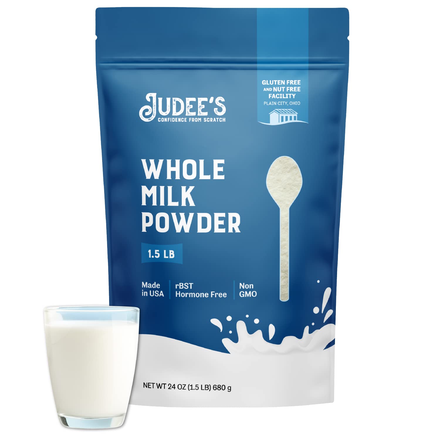 Detalle de Judee’s Whole Milk Powder, 24 oz, Gluten-Free, Nut-Free and Shelf-Stable