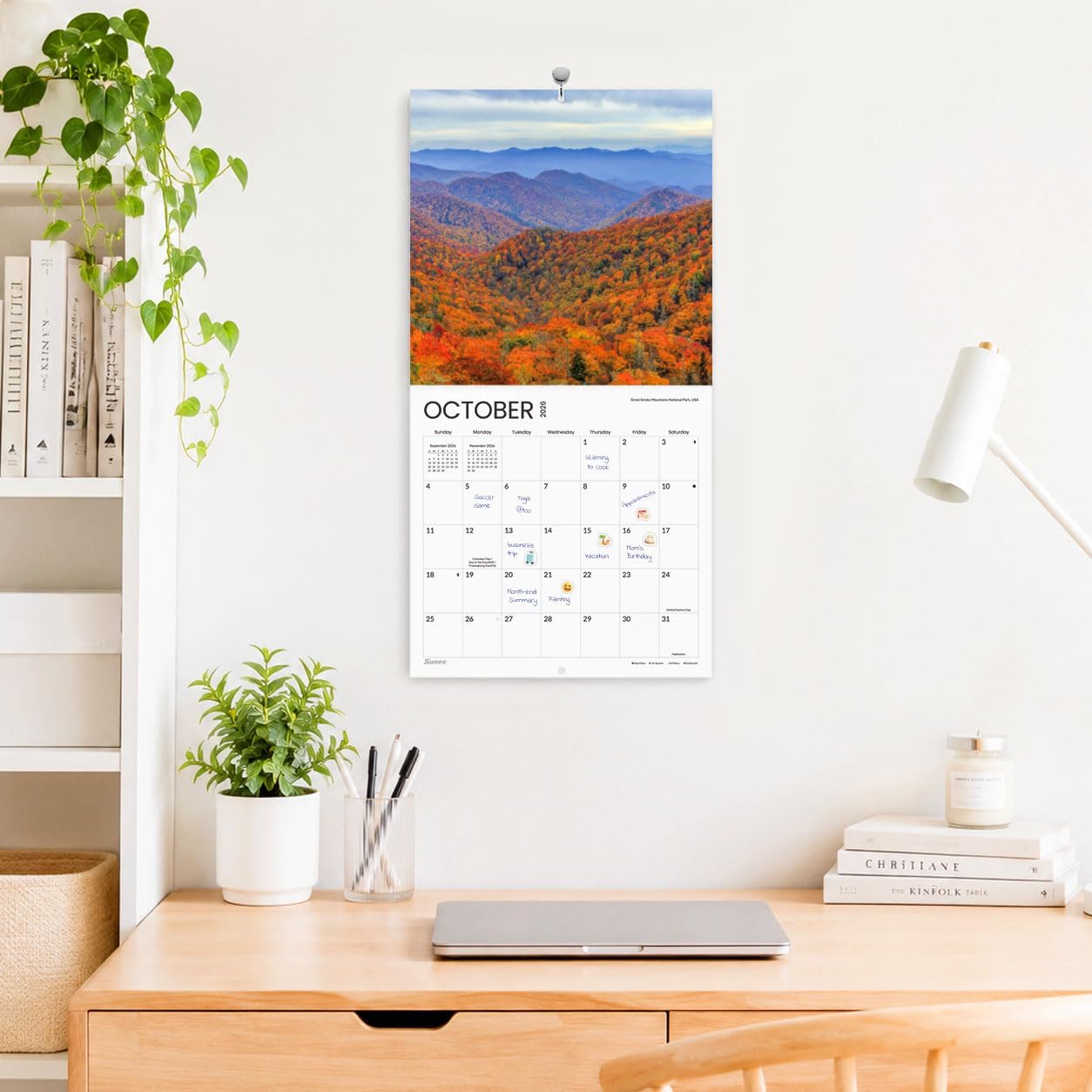 Detalle de SUNEE 2026-2027 Wall Calendar, 16-Month World National Parks Edition