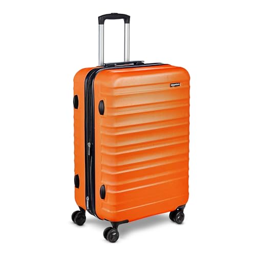 Detalle de Amazon Basics Valigia Rigida Media Espandibile ABS a 4 Ruote Doppie Girevoli – 65 L, Colore Arancione Bruciato