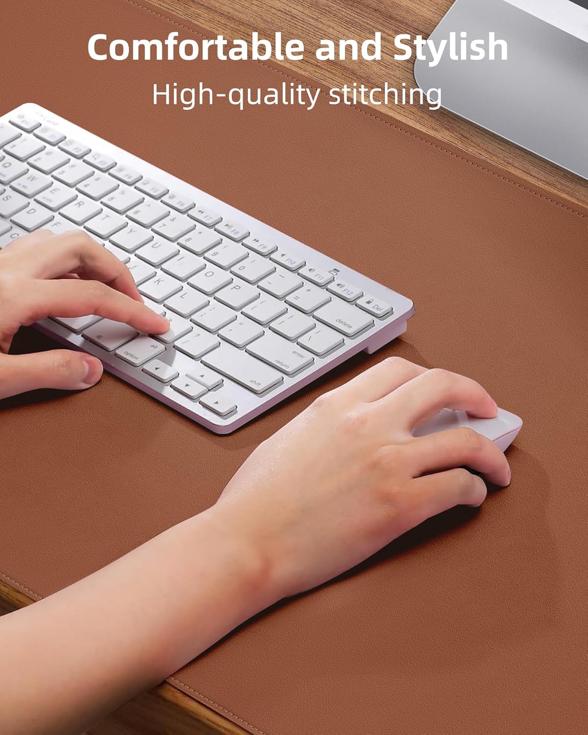 Detalle de Leather Desk Mat Protector 120 x 60 cm – Large PU Leather Desk Pad, Waterproof & Non-Slip