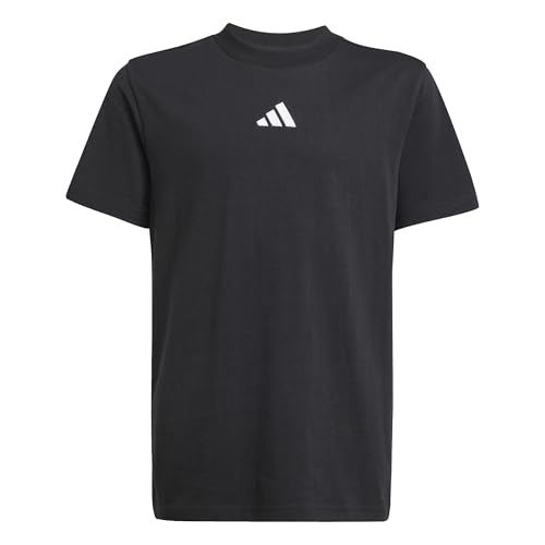 Detalle de adidas Unisex Essentials T-Shirt 13-14 Years Black/White: comfort e stile daily per i giovani