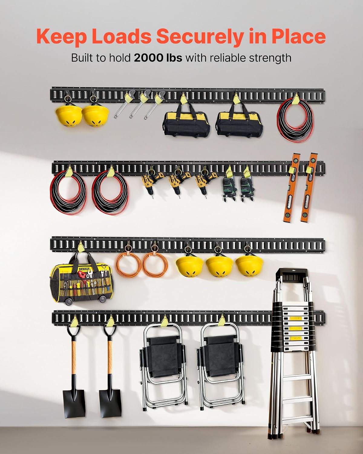 Detalle 2 de VEVOR kit rails d’arrimage E-Track (lot de 4 rails 2,3 m) – capacité annoncée 909 kg