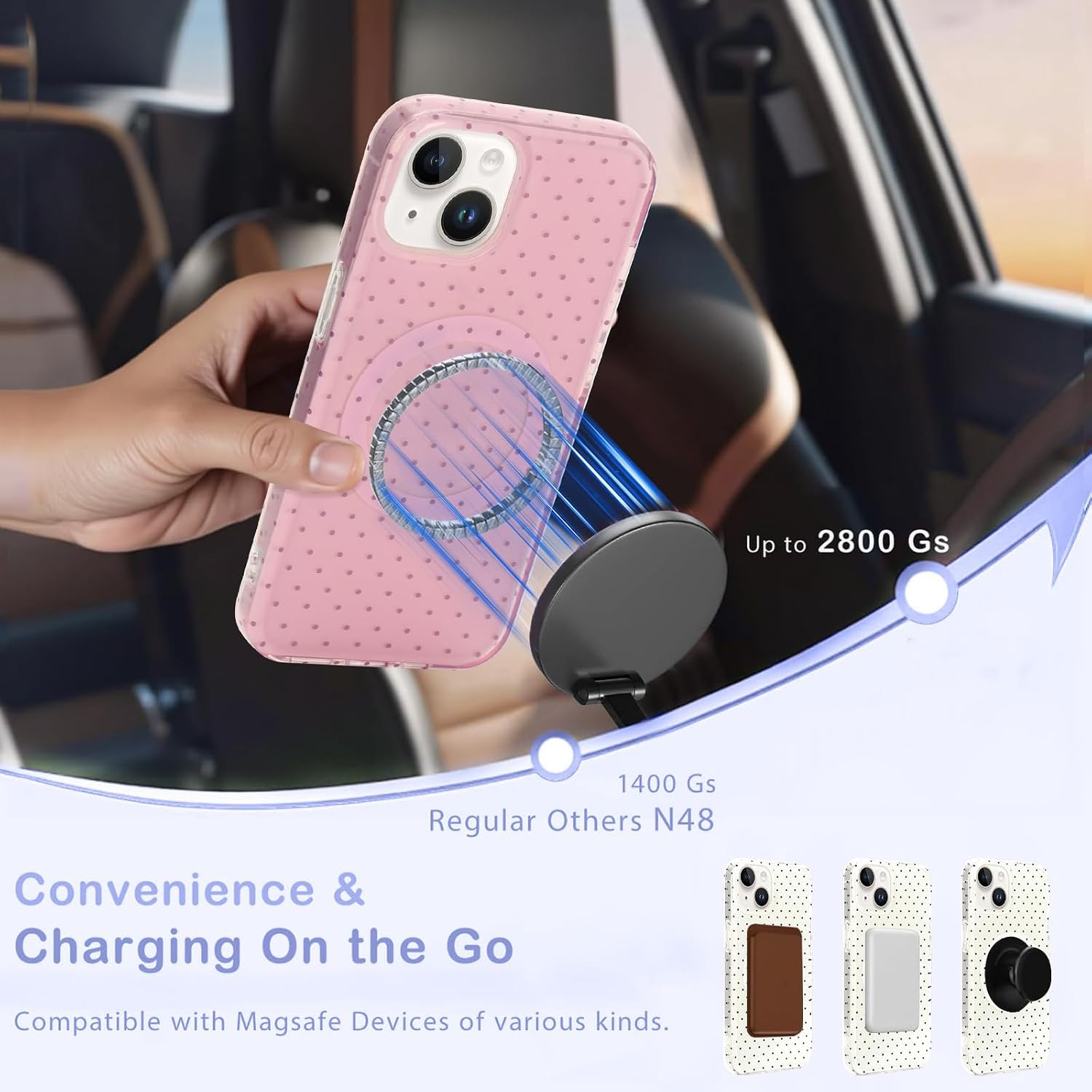 Detalle de Urarssa Magnetic Phone Case for iPhone 15