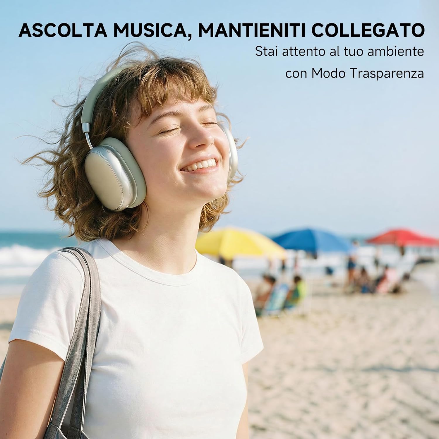 Detalle de FOFUN NC95: Cuffie Wireless Over-Ear con ANC, 120 ore di riproduzione e controllo a manopola