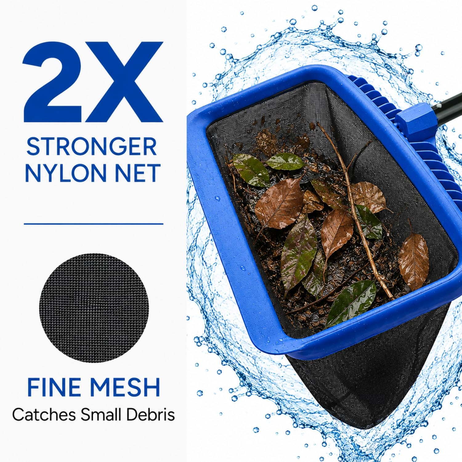 Detalle de LIME POOL PSN-01 Pool Skimmer Net with Fine Mesh Bag and Weighted Edge