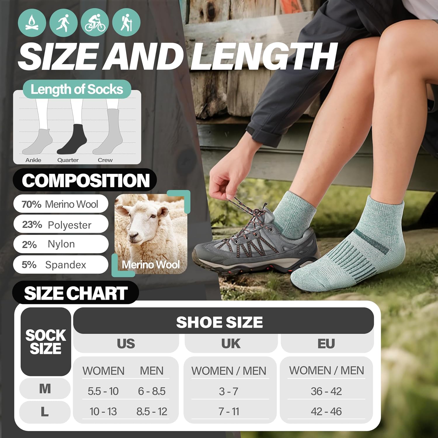Thumbnail 4 de MOSEY KOSY Merino Wool Socks