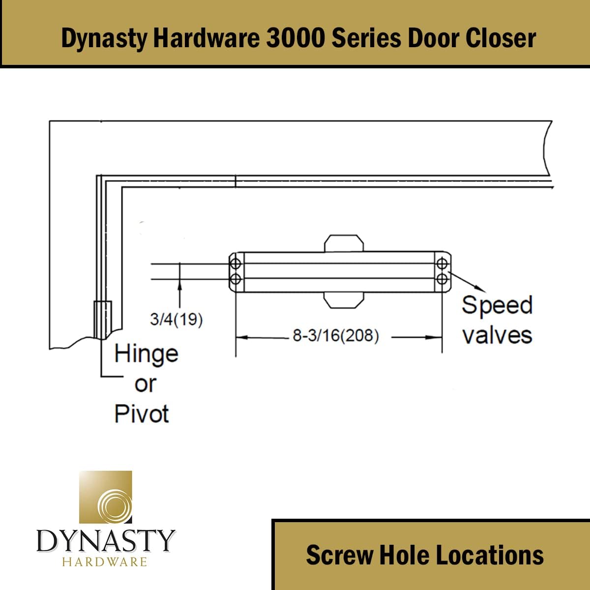 Thumbnail 6 de Dynasty Matériel 3000-Alum, ferme-porte à ressort, 3 cm ⚙