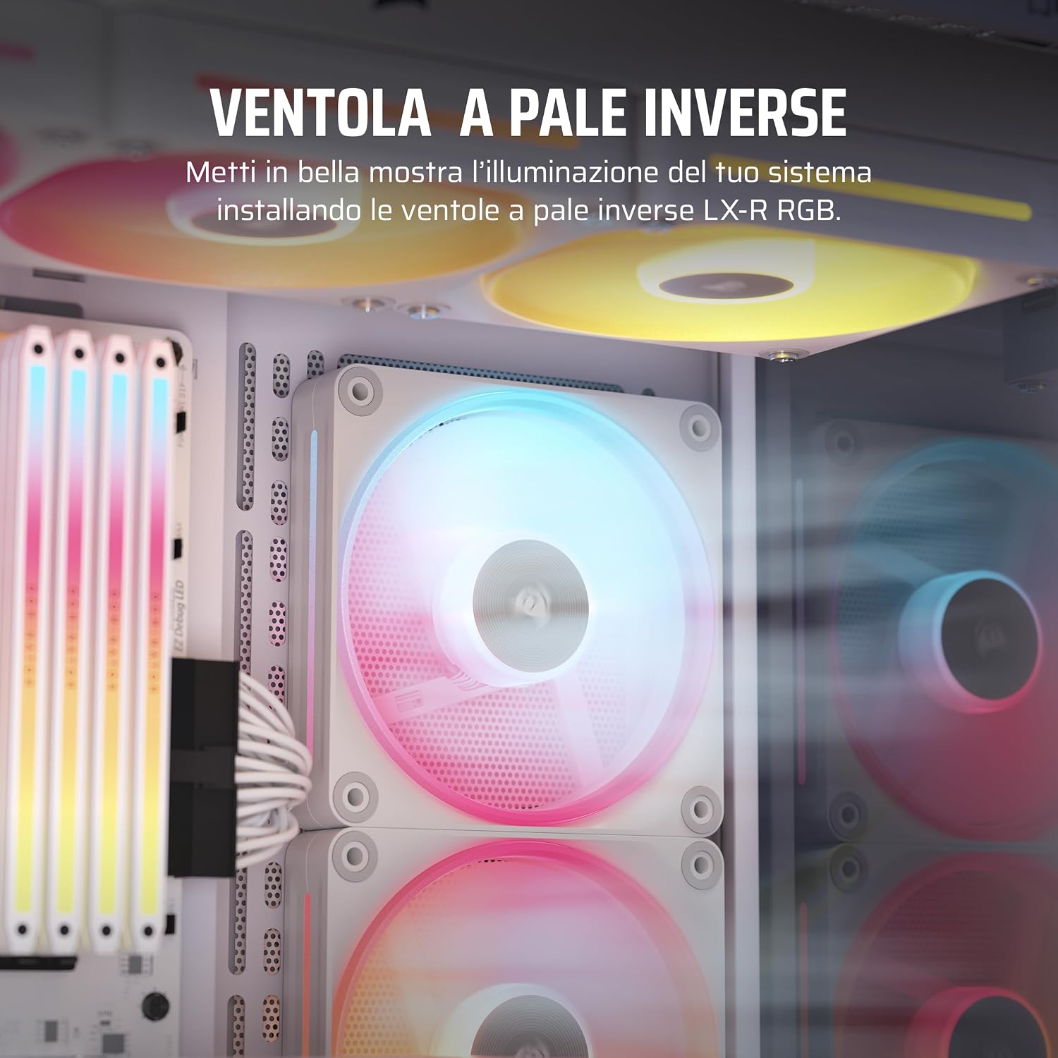 Thumbnail 2 de CORSAIR iCUE LINK LX120-R RGB 120mm Ventole PWM 3 pezzi