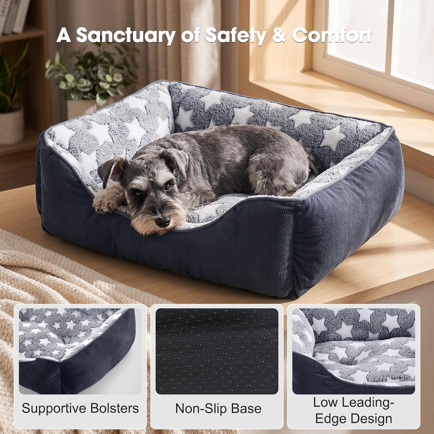 Thumbnail 2 de MIXJOY Medium Dog Bed 64x53 cm — washable cosy bed