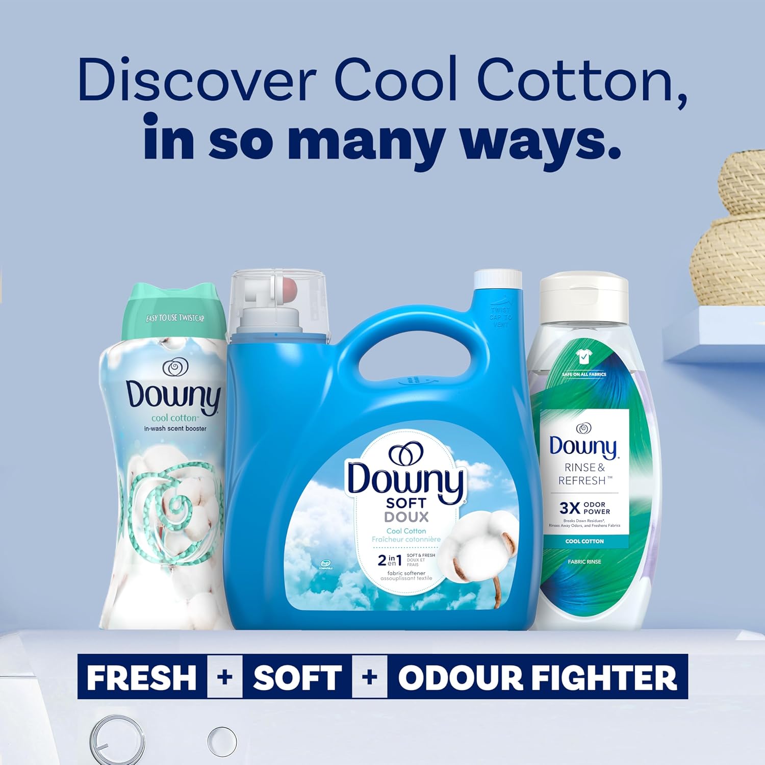 Detalle de Downy 30772119884 Ultra Laundry Liquid Fabric Softener, Cool Cotton, 4.16 L