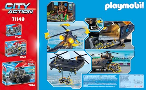 Thumbnail 9 de PLAYMOBIL City Action 71149 Fuerzas Especiales Helicóptero Banana con luz y sonido