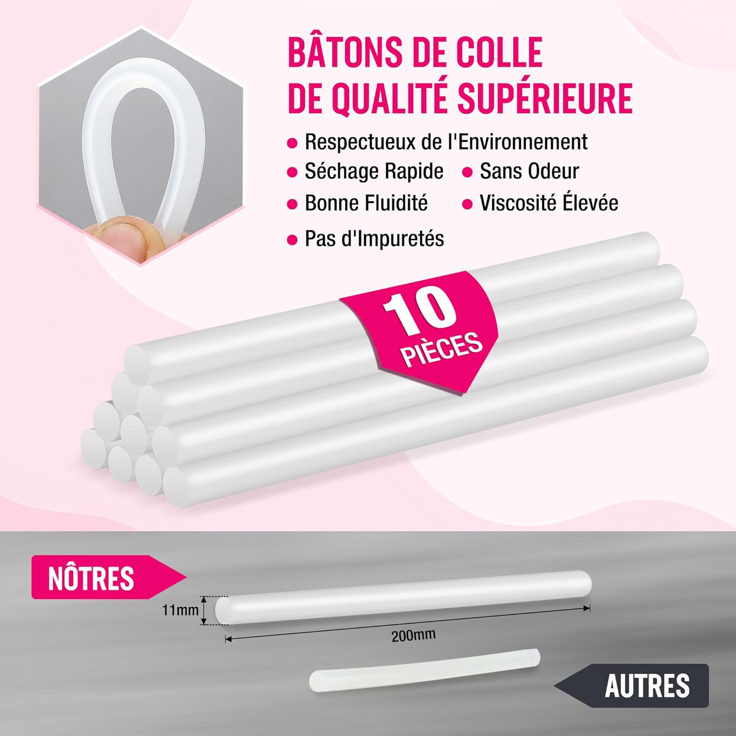 Thumbnail 2 de WORKPRO Pistolet à colle chaude 60 W 10 bâtons ⚙️