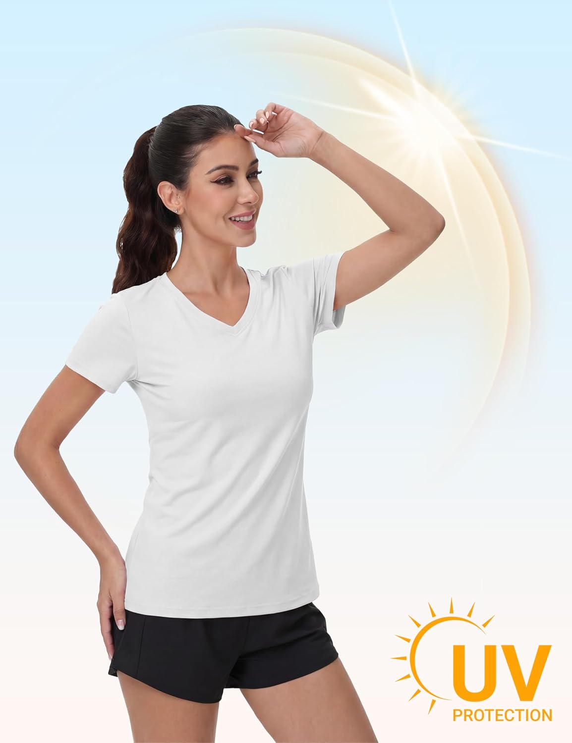 Detalle 2 de MAGCOMSEN T-Shirt col V femme UPF50+