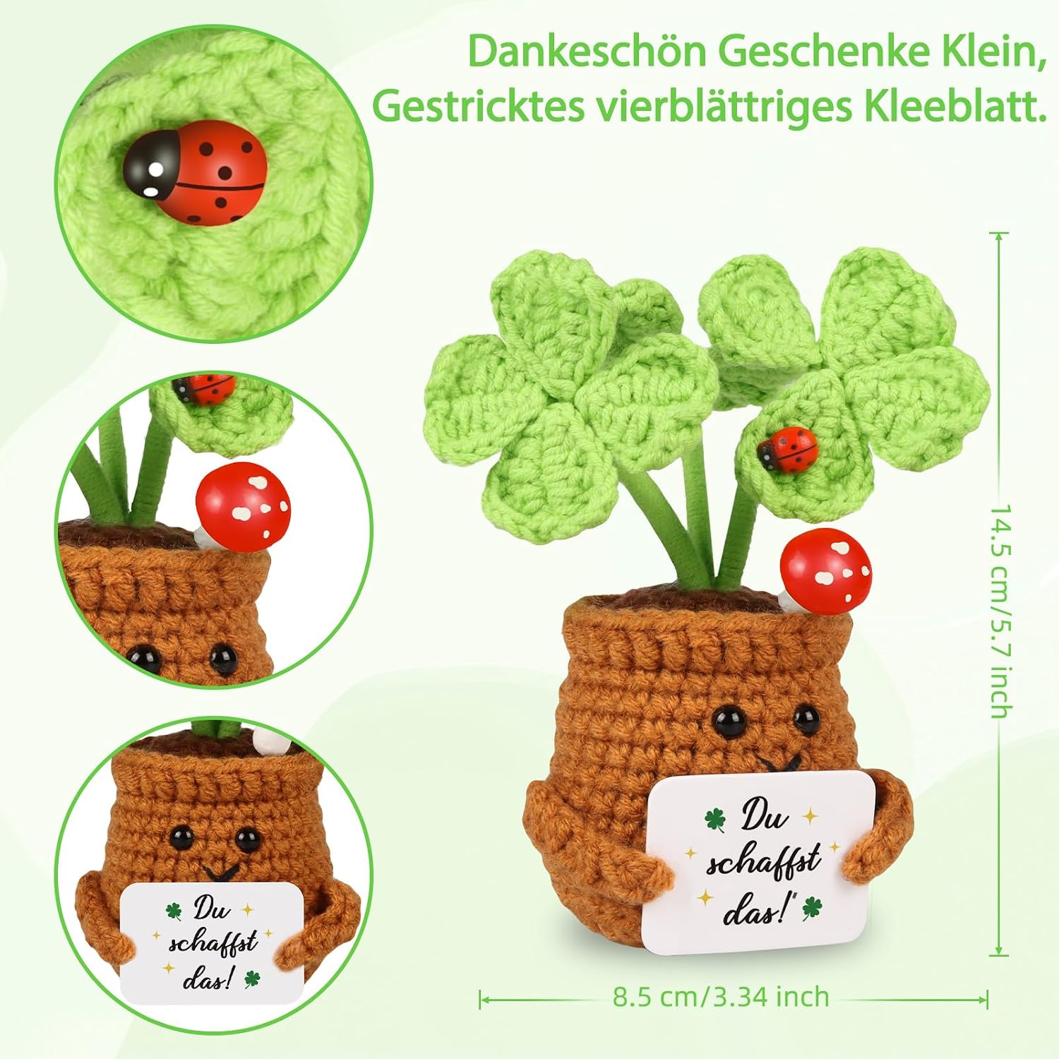 Detalle 2 de WenmthG Glücksbringer Vierblatt Kleeblatt