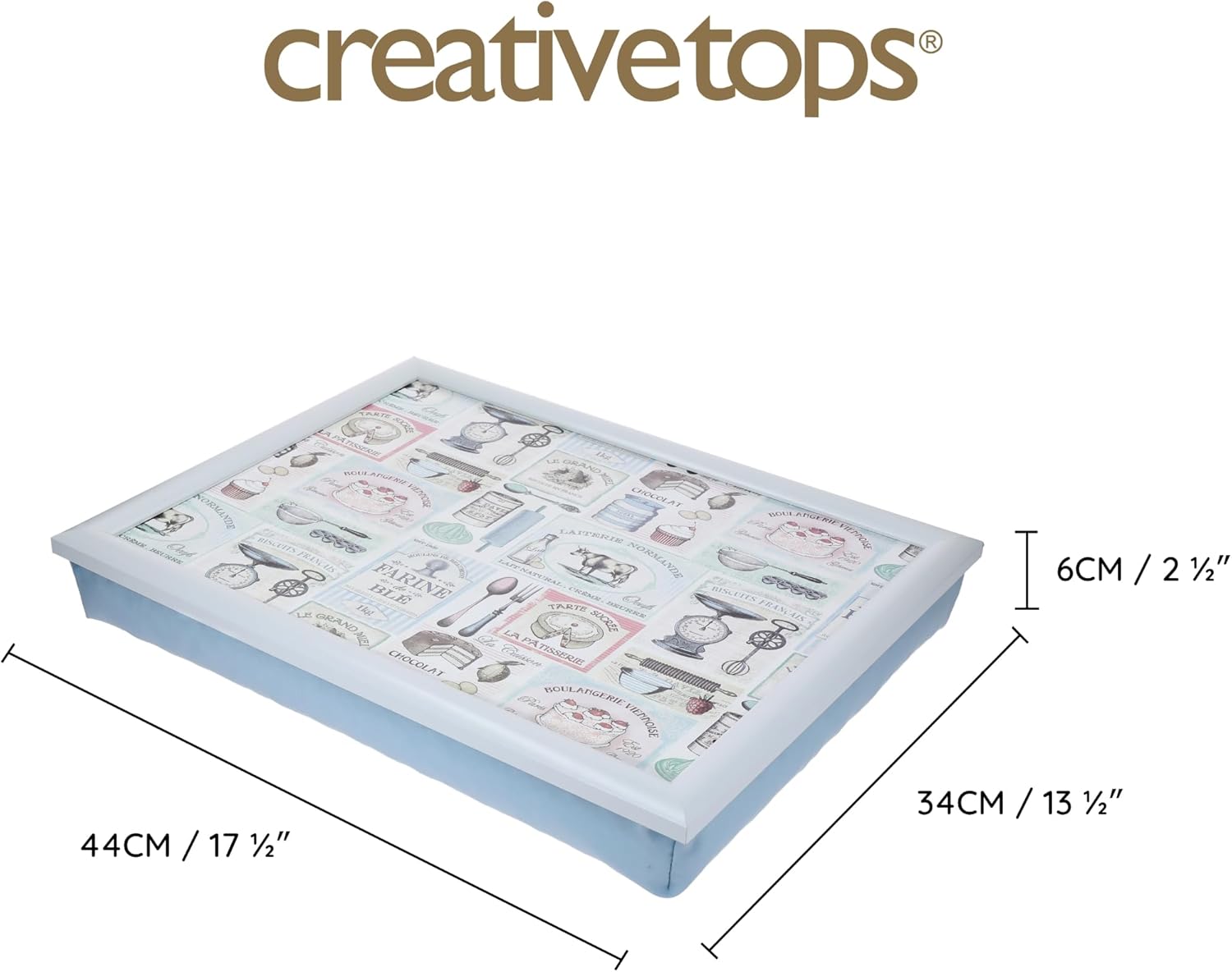 Thumbnail 1 de Creative Tops Vassoio da grembo con stampa retrò, imbottito, 44 cm x 34 cm x 6 cm