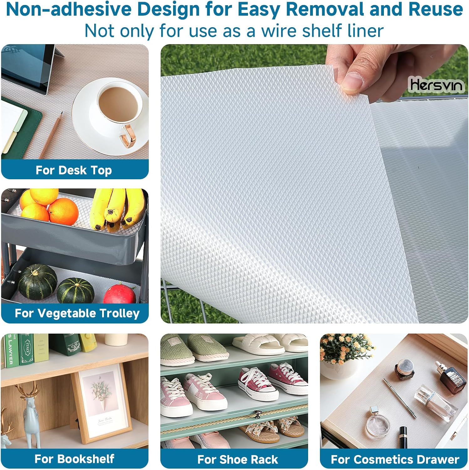 Thumbnail 5 de Hersvin non slip shelf mats 50cmx600cm
