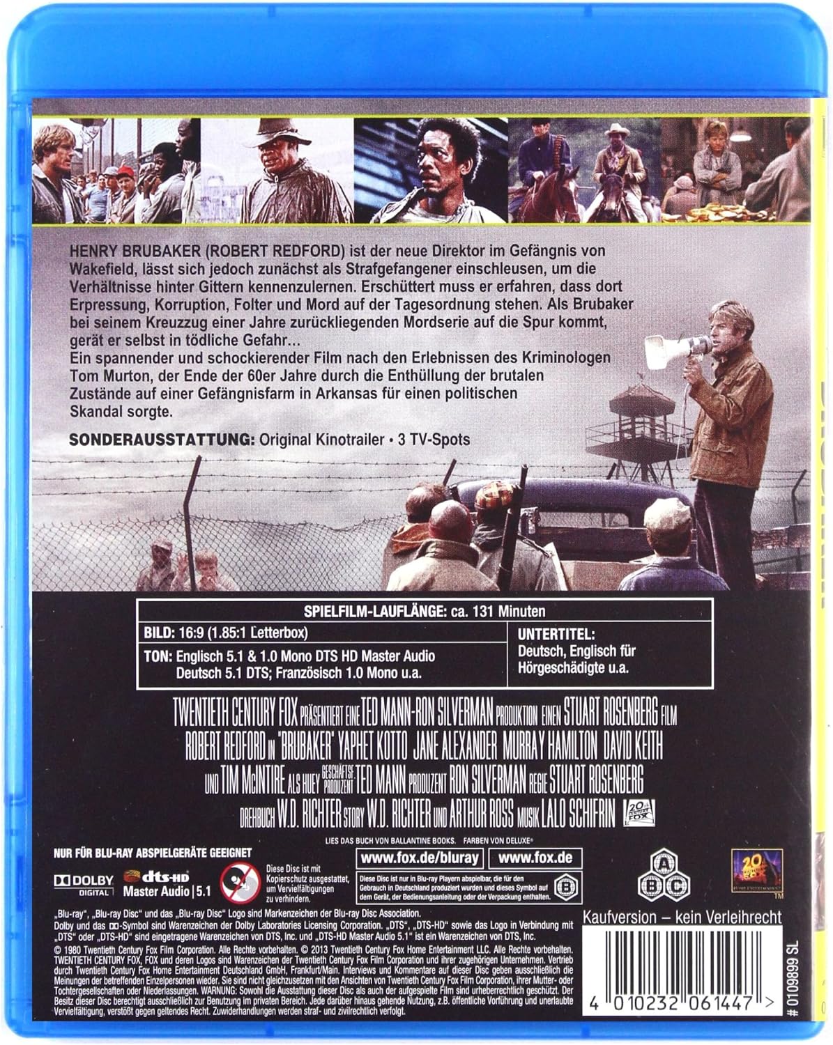 Detalle 2 de Brubaker – film med Robert Redford, flera ljudspår och extramaterial