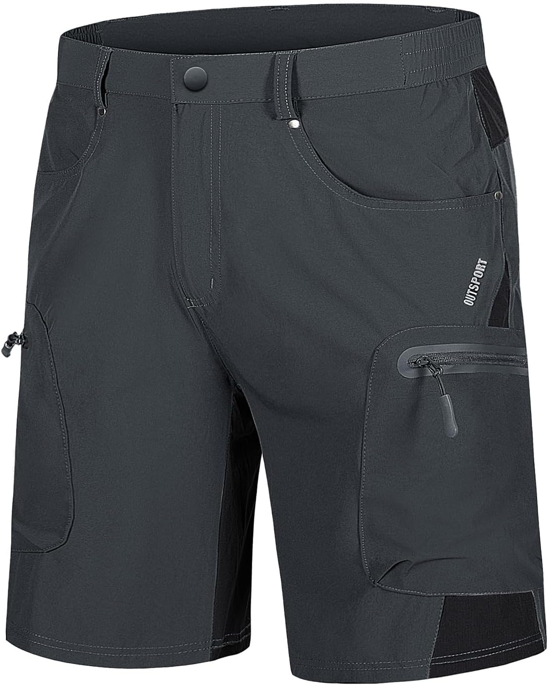 Detalle de TACVASEN Men’s 10" Hiking Cargo Shorts with Zipper Pockets (Quick-Dry Stretch)