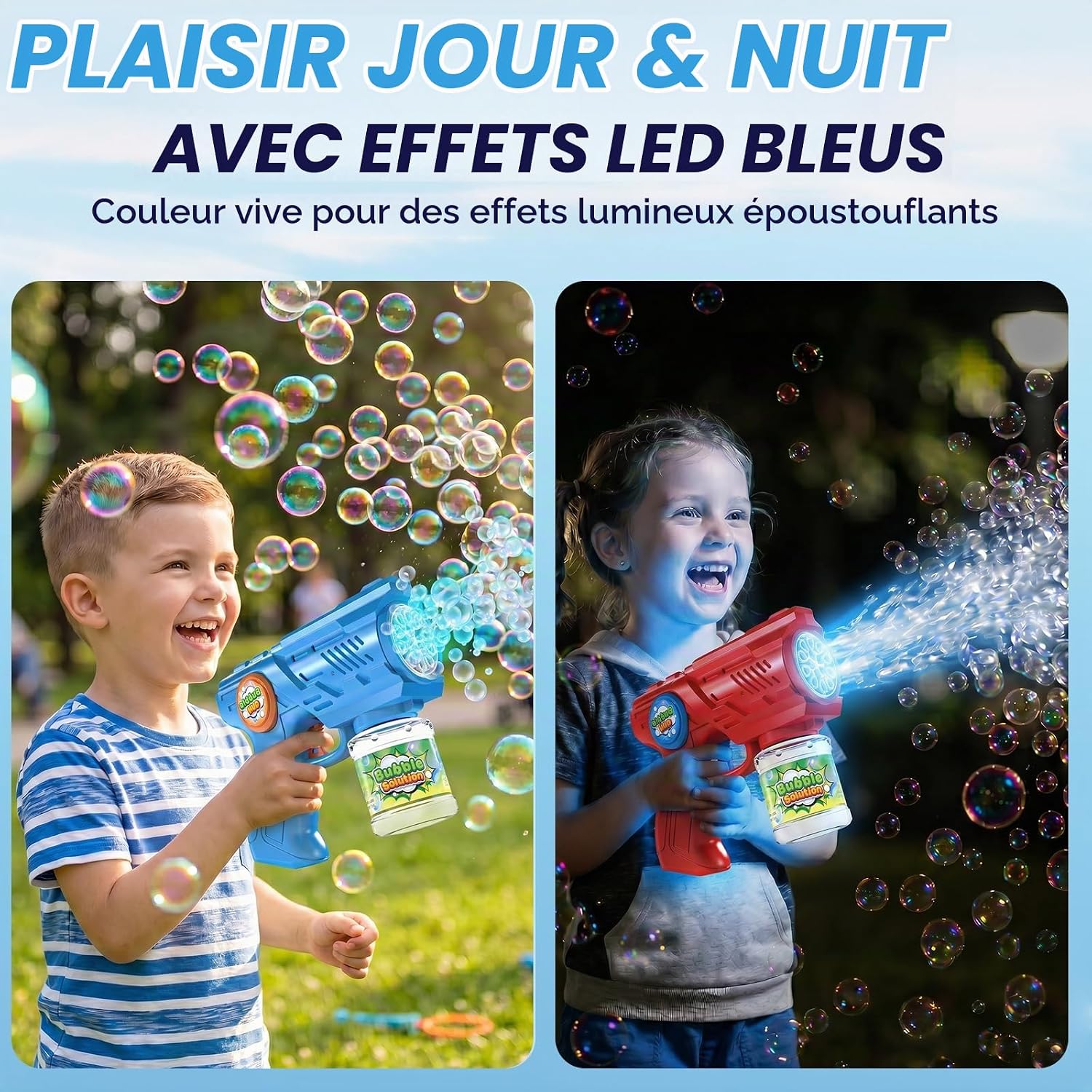 Thumbnail 6 de Blubbel set met 2 bubbelpistolen, ledverlichting en lekvrij ontwerp