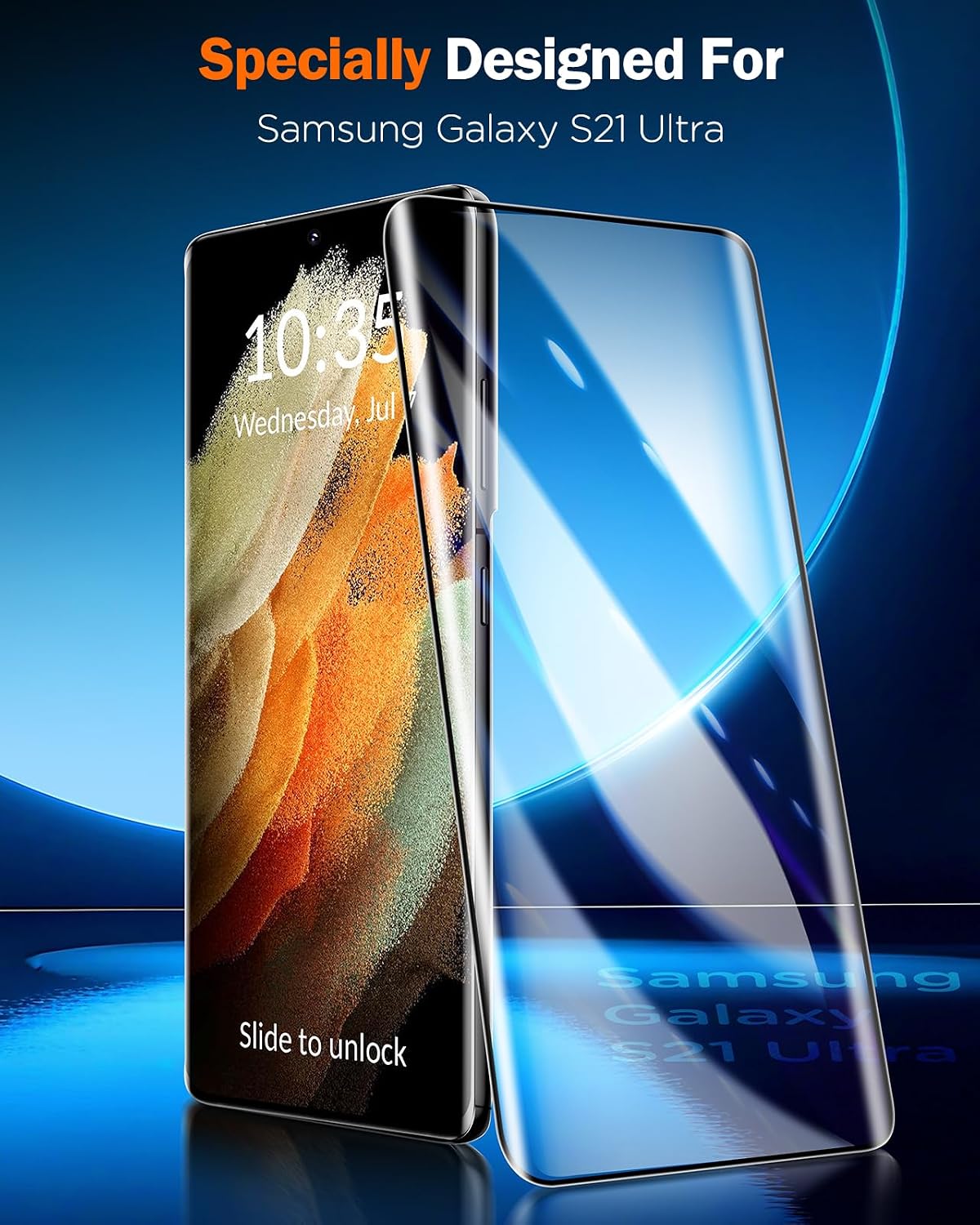 Detalle de LK Galaxy S21 Ultra Flexible Glass Screen Protector, 2-Pack, 99.99% Clarity