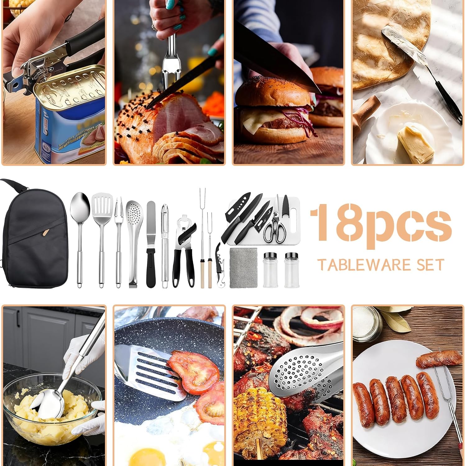 Thumbnail 2 de Houbobo 18-Piece Portable Camping Cooking Set