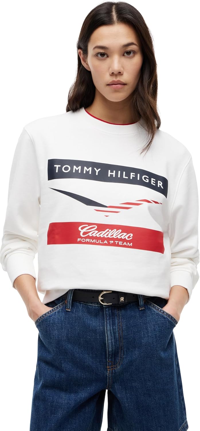 Detalle de Tommy Hilfiger Unisexe Sweatshirt TH X Cadillac F1 Chevron – coton