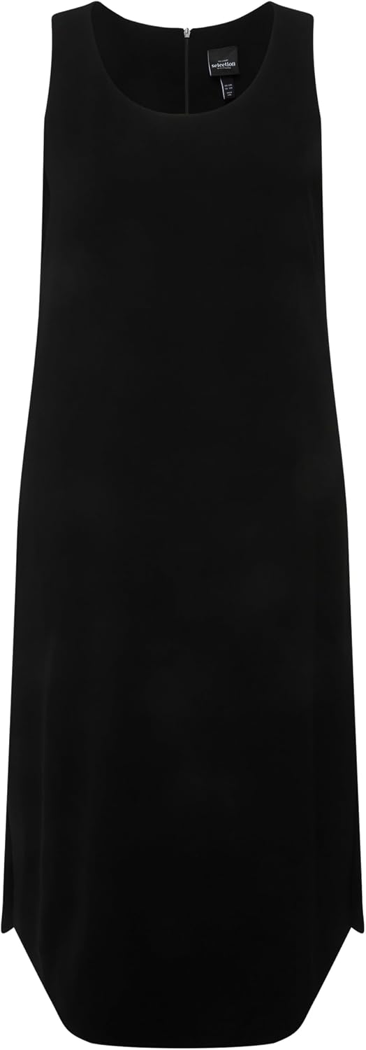Detalle 2 de Robe midi Ulla Popken en acétate – grandes tailles, coupe évasée et sans manches