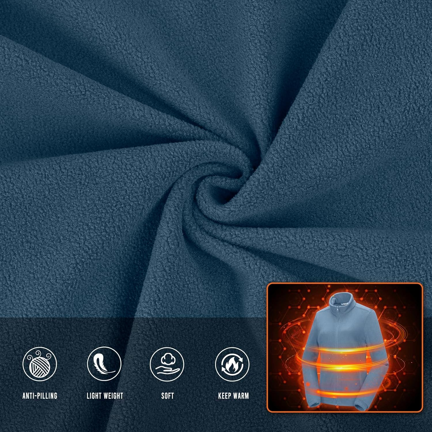 Detalle 1 de 33,000ft Fleecejacke für Damen, 4 Taschen