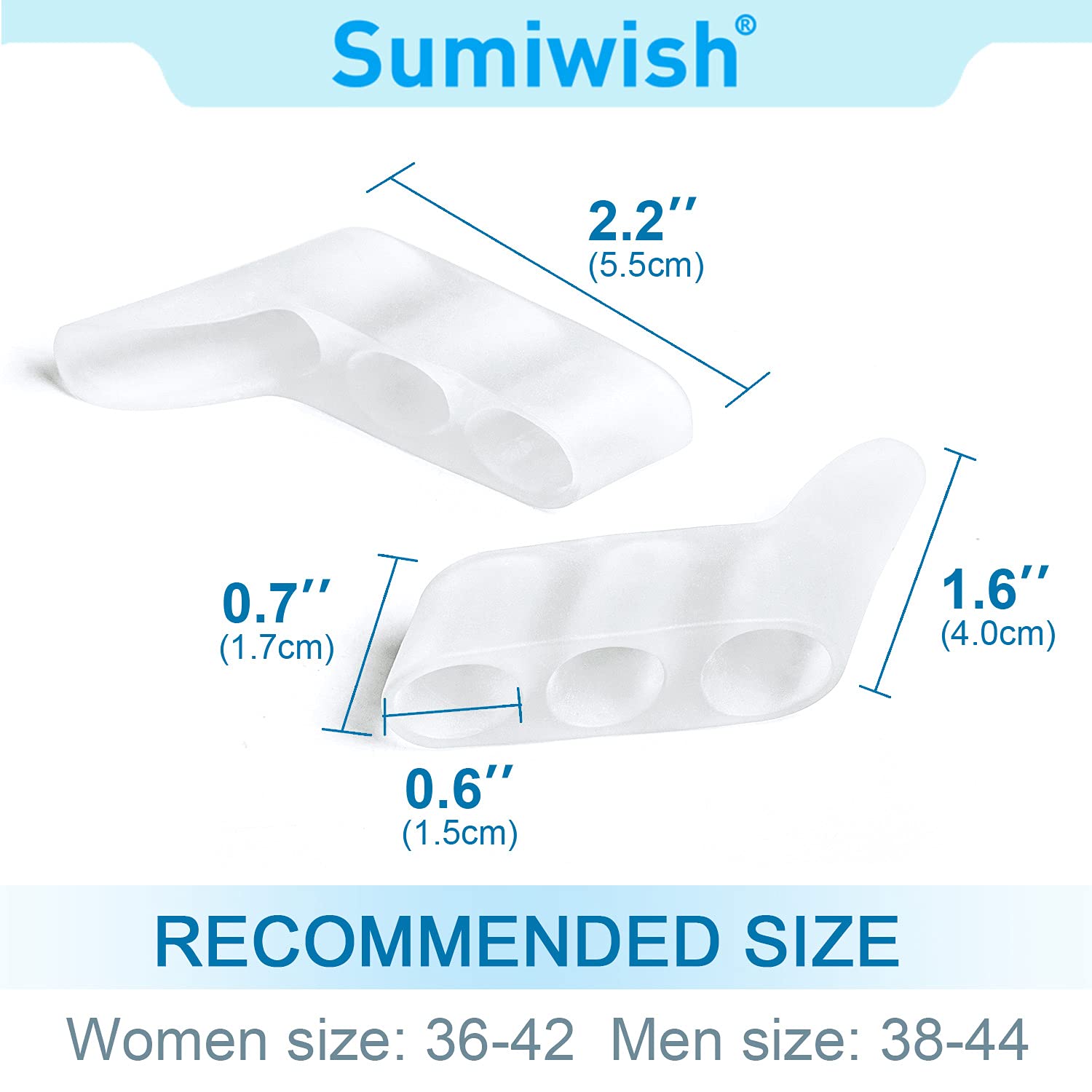 Thumbnail 1 de Sumiwish 10 Pack Pinky Toe Separator & Protectors – Gel Toe Separators for Overlapping/Curled Pinky Toe
